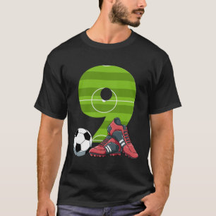 9 Birthday Soccer First Birthday Footll Kids T-Shirt