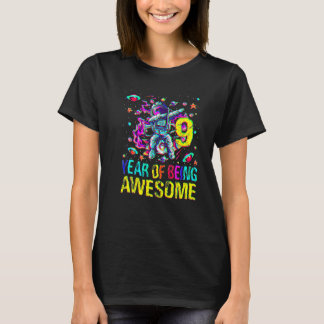 9 Birthday Year Of Being Awesome Astronaut  1 T-Shirt