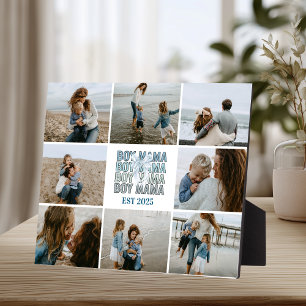 9 Boy Mama Custom Photo Collage Plaque
