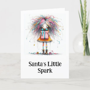 **9 Colourful AP97 Whimsical Christmas Girl Gift  Thank You Card