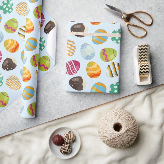 9 Colourful Easter Eggs Wrapping Paper (Crafts)
