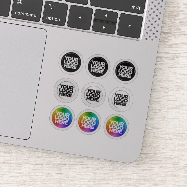 9 Custom Logo Small 0.50" - 0.75" Clear Stickers (Detail)