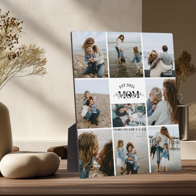 9 Custom Photo Collage Best Mum Ever  Plaque (Creator Uploaded)