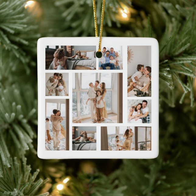 9 Custom Photo Collage Christmas Ornaments (Tree)