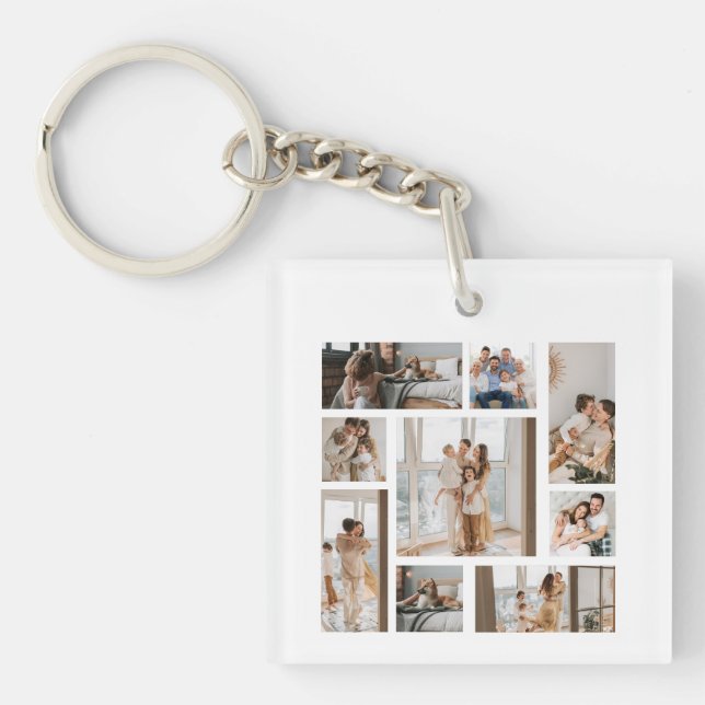 9 Custom Photo Collage Keychains No Minimum (Front)