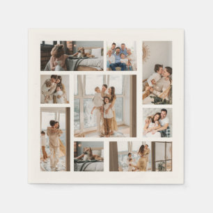 9 Custom Photo Collage Wood Wall Art Napkin