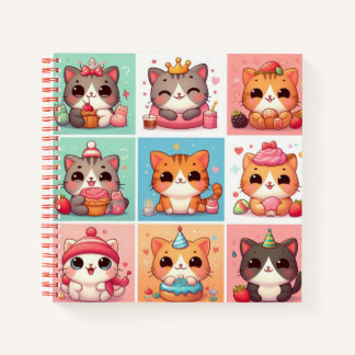 9 cute silly cats notebook