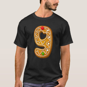 9 Cutest Capital Christmas Cookie Alphabet Number  T-Shirt