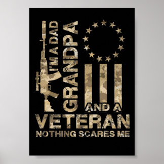 9 Distressed Betsy Ross Camo I'm A Dad Grandpa Poster