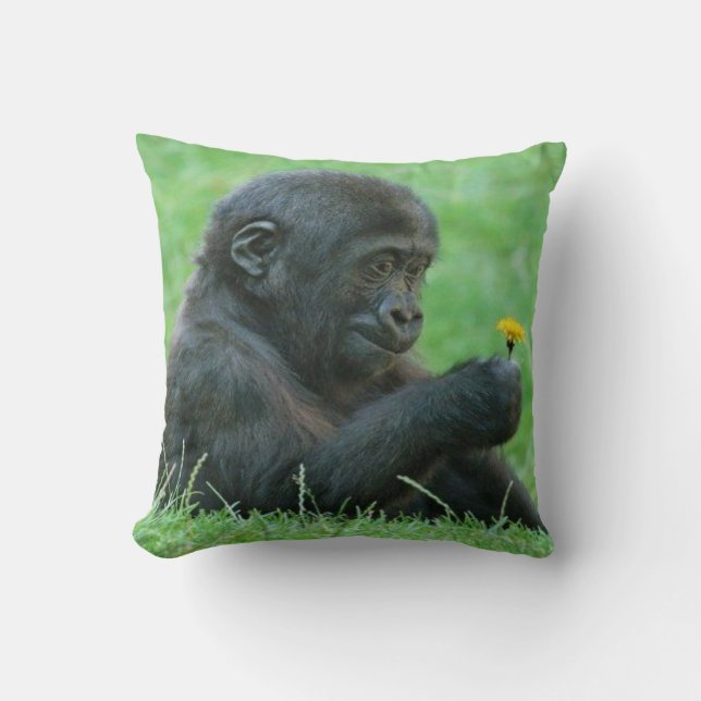 #9- Gorilla with dandelion Cushion (Front)