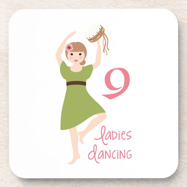 9 Ladies Dancing Coaster (Front)