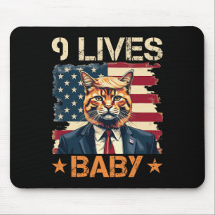 9 Lives Baby Trump 2024 Win Victory Winner Trump Mouse Pad
