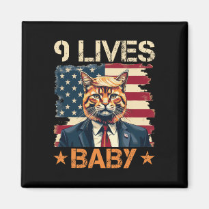 9 Lives By Trump 2024 Win Victory Winner Trump  Magnet