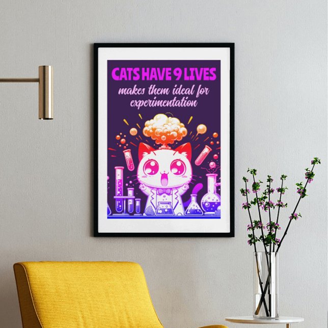 9 Lives of Whimsy: Colourful Cat Experiment Poster (Creator Uploaded)