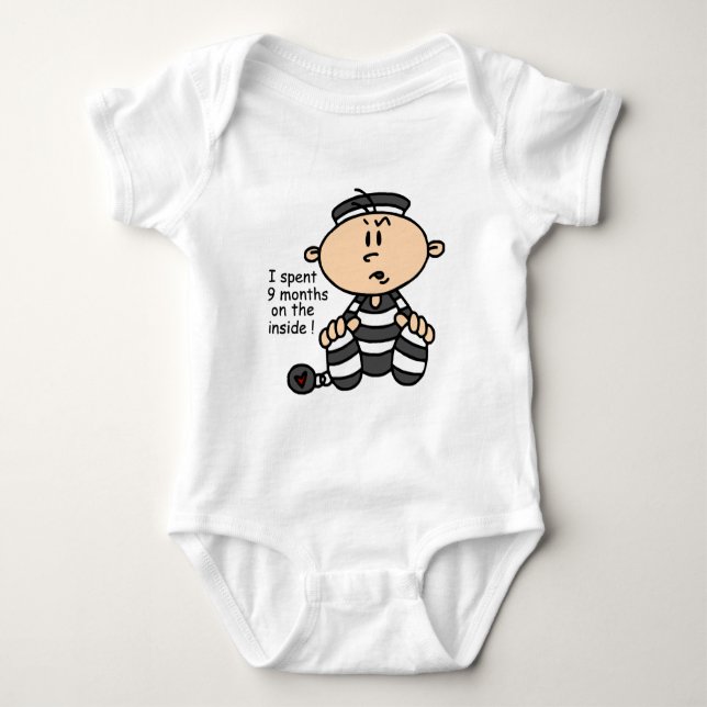 9 Months On The Inside Baby Prisoner Bodysuit (Front)