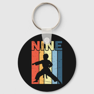 9 Nine Karate Lover 9th Birthday 9 Year Old Martia Key Ring