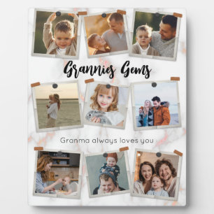 9 Nine Photo Modern Elegant Collage Family Love Plaque