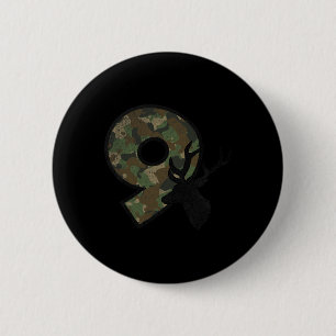 9 Nine Year Old Boy Ninth Birthday Country Camo De 6 Cm Round Badge