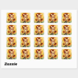 9 of 17 Sunflower Garden Miceville Square Sticker