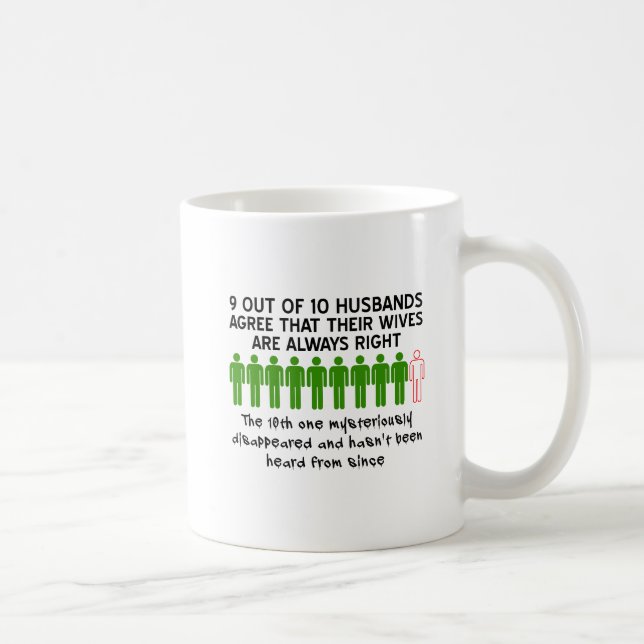 9 Out of 10 Husbands Funny Mug (Right)