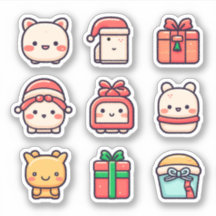 9-Pack Cute Kawaii Christmas Sticker Pack