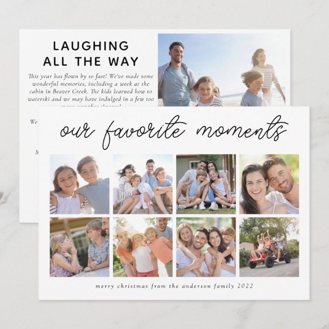 9 Photo Christmas Card | Our Favourite Moments (Front/Back)