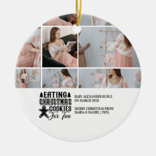 9 Photo Christmas Cookies for 2 Pregnancy  Ceramic Ornament