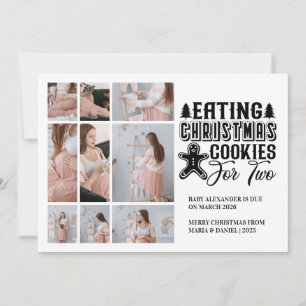 9 Photo Christmas Cookies for 2 Pregnancy  Holiday Card