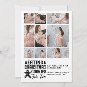 9 Photo Christmas Cookies for 2 Pregnancy  Holiday Card