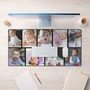 9 Photo Collage Custom Gift Desk Mat