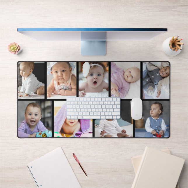 9 Photo Collage Custom Gift Desk Mat (Office 1)