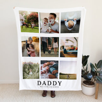 9 Photo Collage Dad Blanket | Father's Day