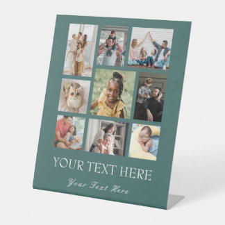 9 Photo Collage Family Pedestal Sign