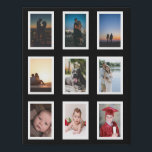 9 Photo Collage Family Personalised Faux Canvas Print<br><div class="desc">Photo Collage custom 9 photo template created by you personalised wall art - Faux Wrapped Canvas Print from Ricaso - add your own photographs and text to this great faux canvas</div>
