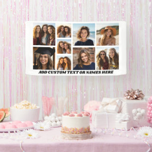 9 Photo Collage Minimalist - Black and White Grid Banner