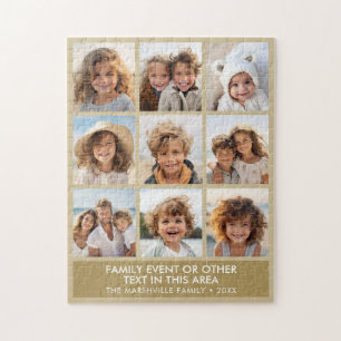 9 Photo Collage Minimalist with Colour Text Box Jigsaw Puzzle