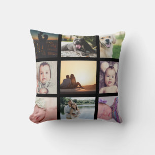 9 Photo Collage Personalised Cushion