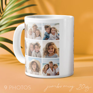 9 Photo Collage - Same Photos Both Sides of Large Coffee Mug