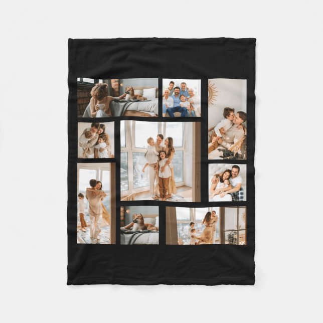 9 Photo Collage Template  Fleece Blanket (Front)