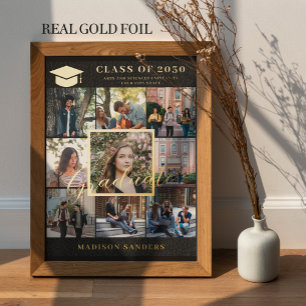 9 photo collage template graduate luxury foil prints
