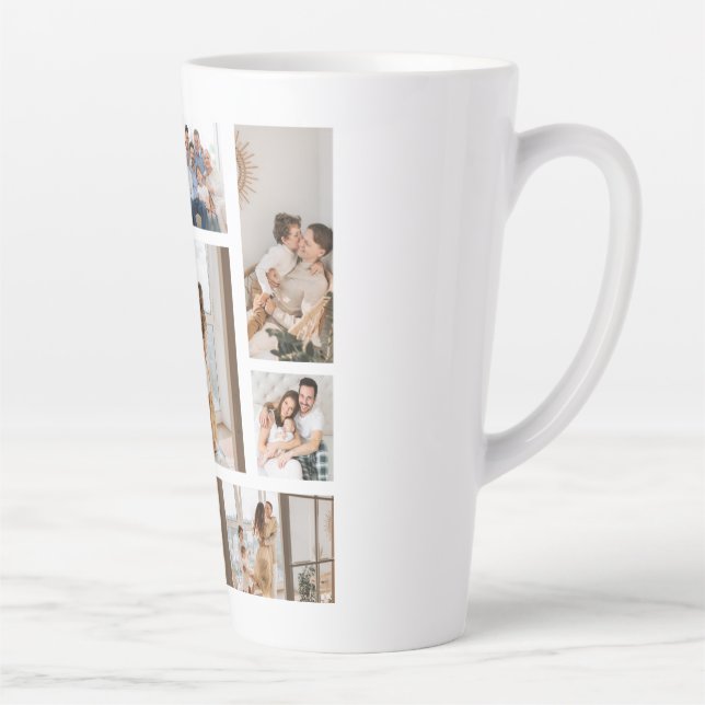 9 Photo Collage Template Personalise Latte Mug (Right)