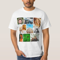 9 Photo Collage Template Rounded Corners T-Shirt