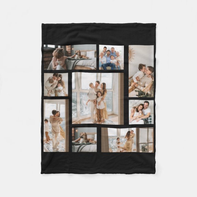 9 Photo Collage Template T Shirt  Fleece Blanket (Front)