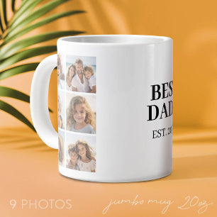 9 Photo Collage with Best Dada and Year Large Coffee Mug