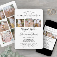 9 Photo Couples Bridal Shower Chic Modern Script