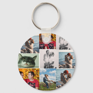 9 Photo Custom Personalised Collage Key Ring