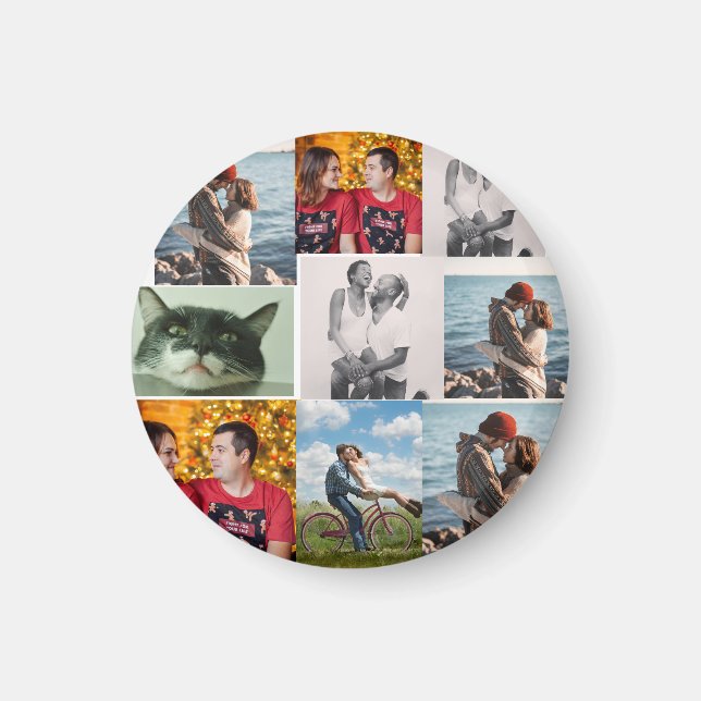 9 Photo Custom Personalised Collage Magnet (Front)