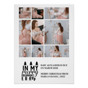 9 Photo In My Merry Pregnant Era Christmas Poster