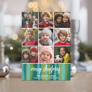 9 Photo - Merry Christmas - Abstract Waves 2023 Holiday Card