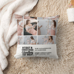 9 Photo Mommy to be Christmas Pregnancy  Cushion